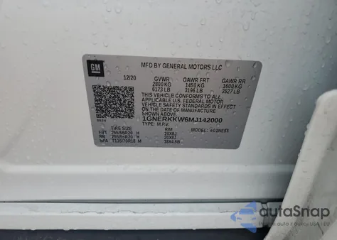 2021 Chevrolet Traverse Premier z USA, uszkodzony, nr VIN 1GNERKKW6MJ142000